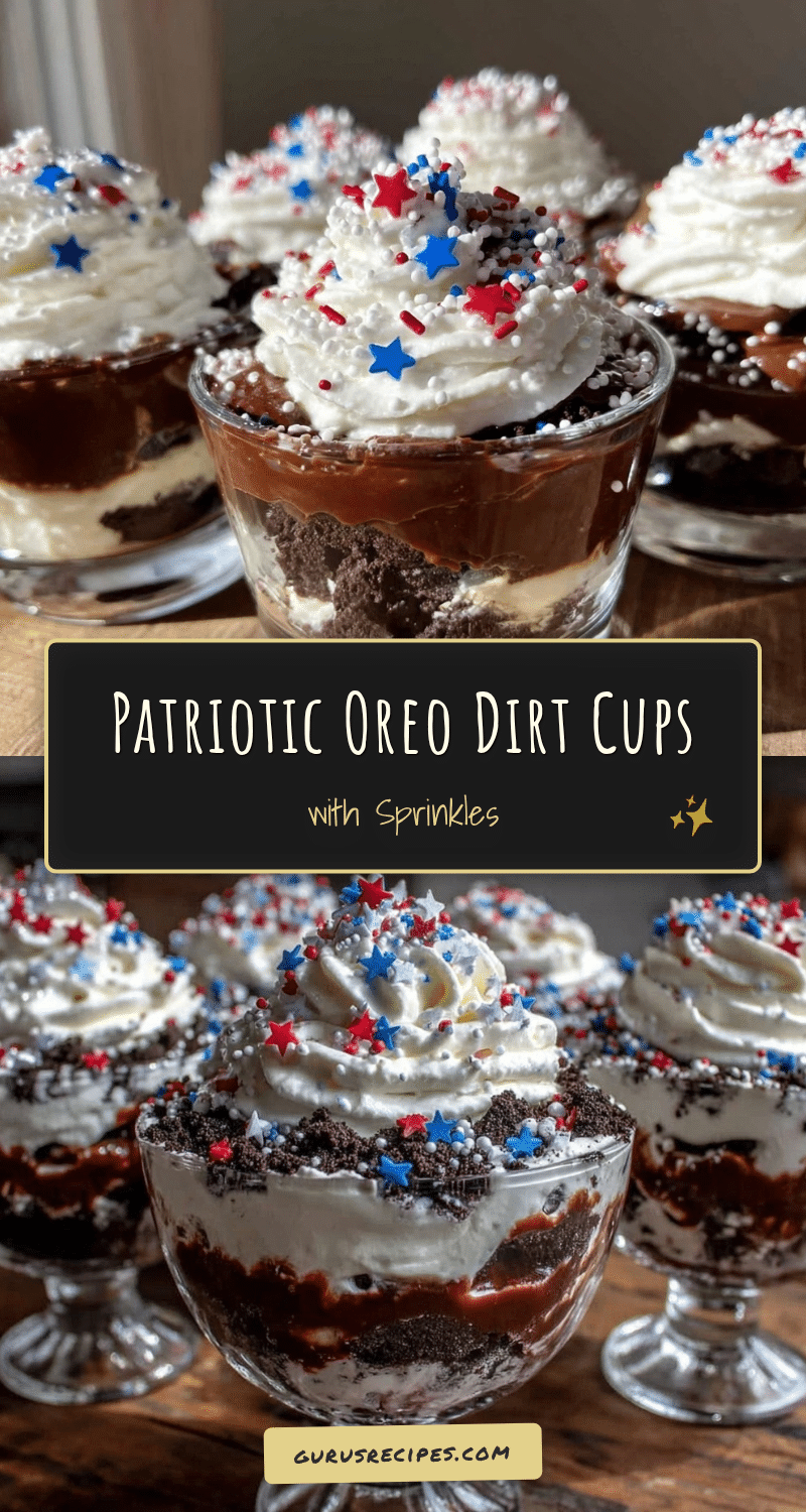 patriotic oreo dirt cups recipe