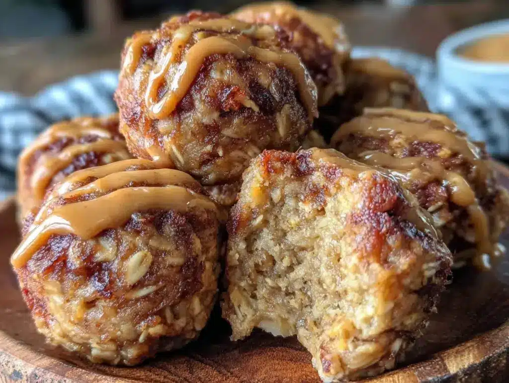 peanut butter banana oat energy bites - featured image