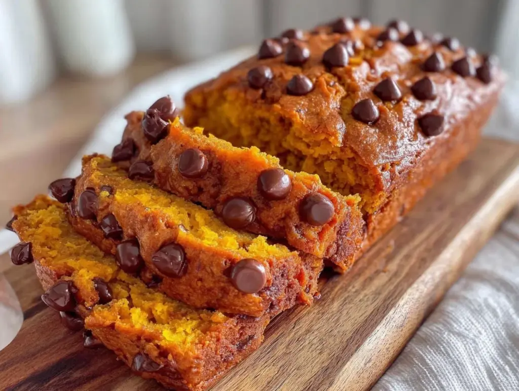 pumpkin chocolate chip bread - featured image
