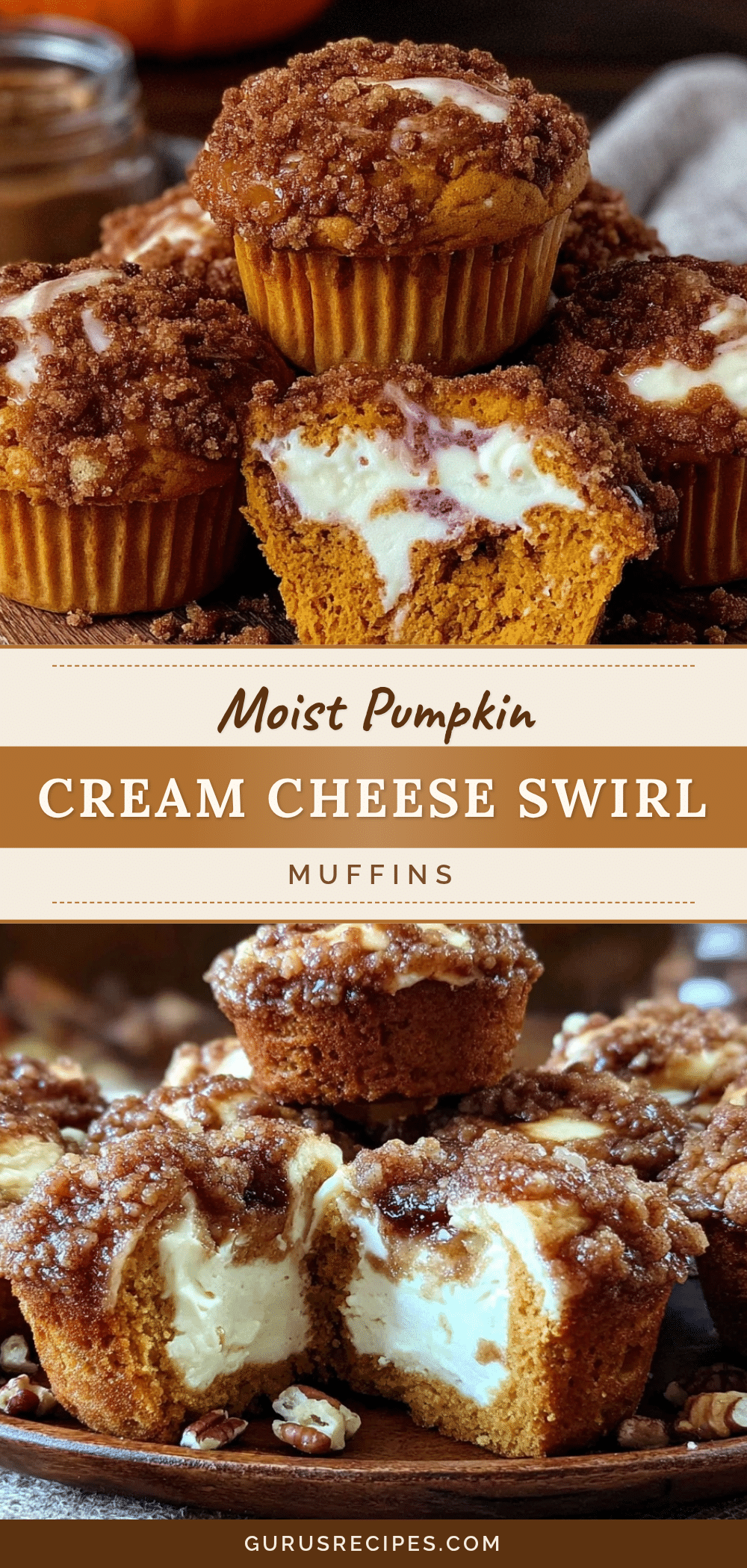 pumpkin cream cheese swirl muffins recipe