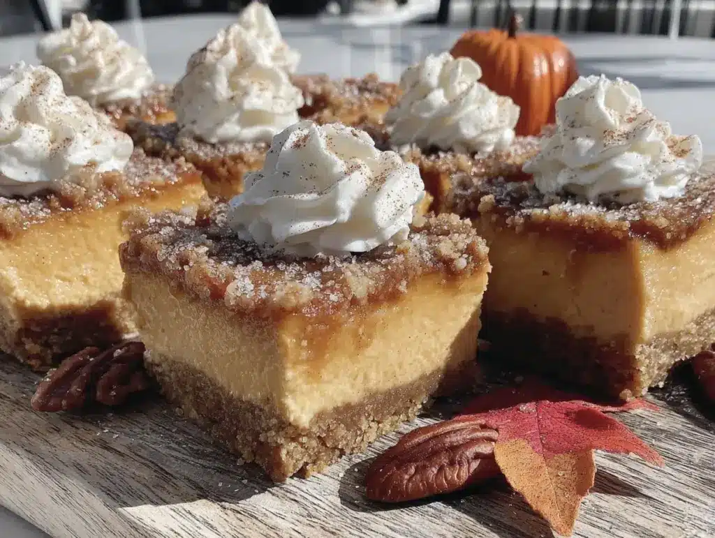 pumpkin pie cheesecake bars - featured image