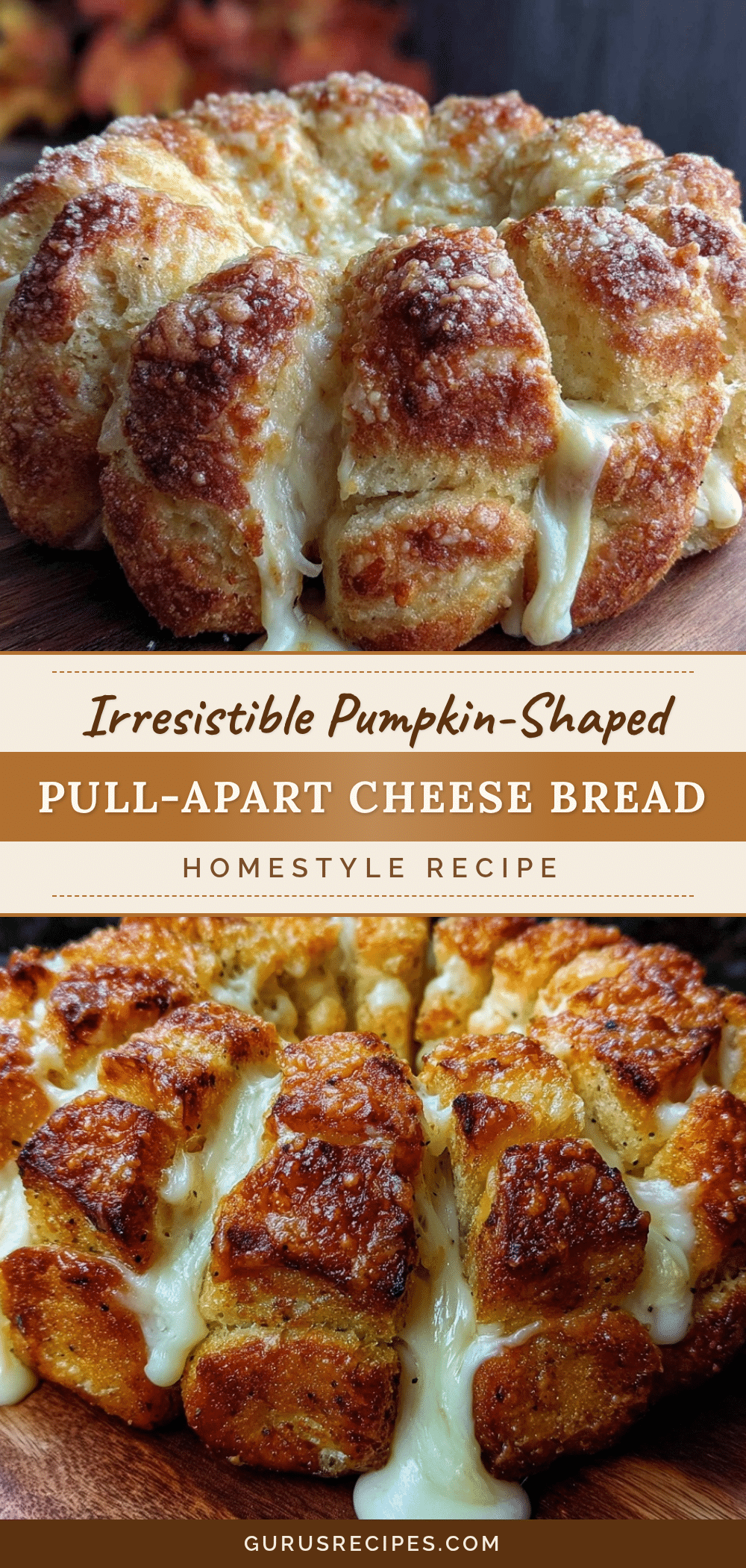 pumpkin-shaped pull-apart cheese bread recipe