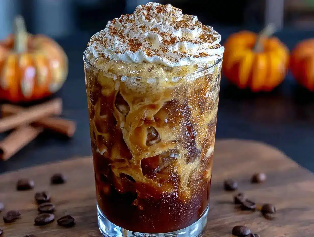 pumpkin spice cold foam iced coffee preparation steps