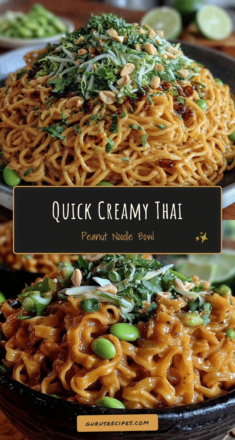 quick creamy thai peanut noodle bowl recipe