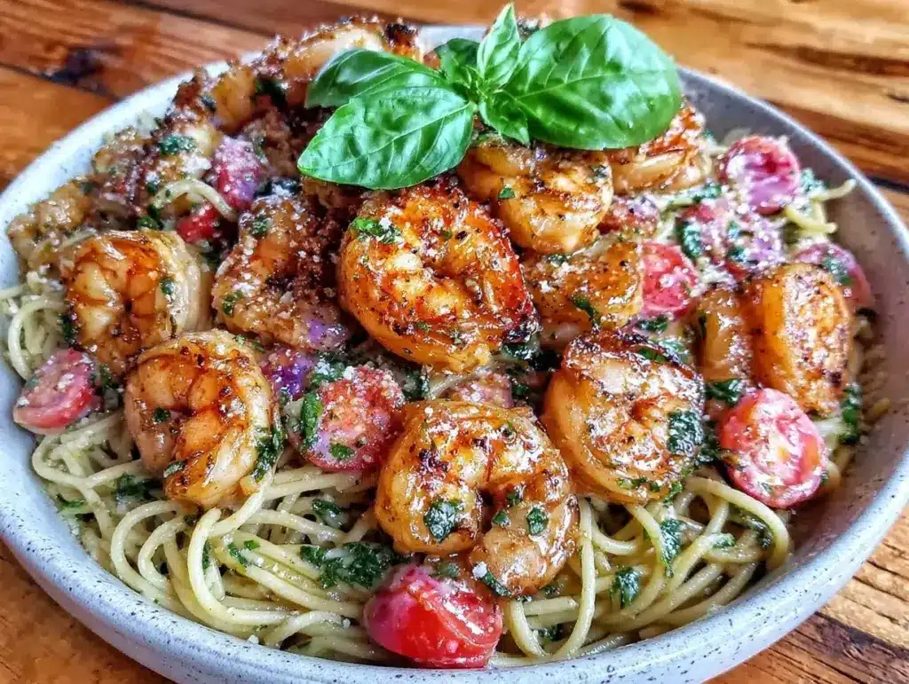 quick garlic butter shrimp pasta - featured image