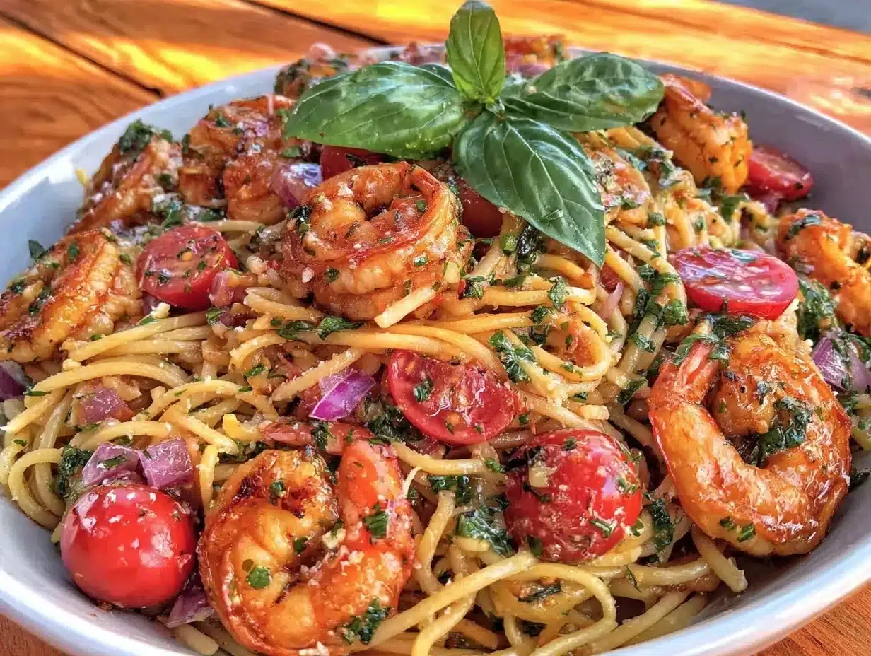 quick garlic butter shrimp pasta preparation steps