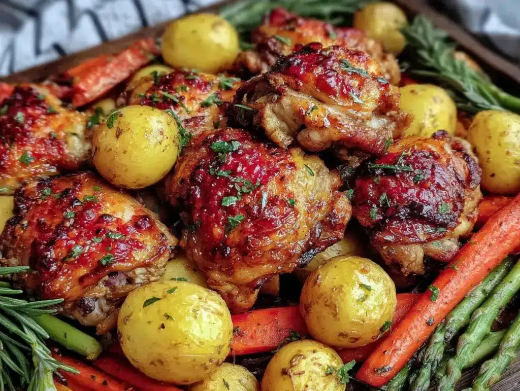 quick lemon herb sheet pan chicken - featured image