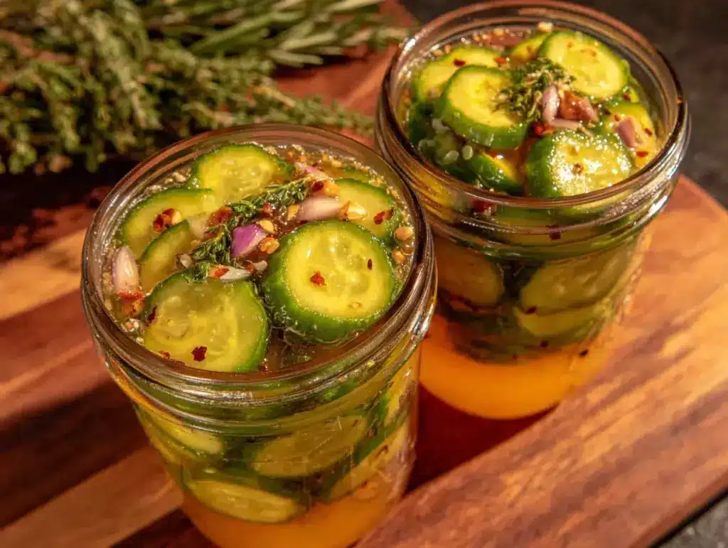 quick zesty dill refrigerator pickles - featured image