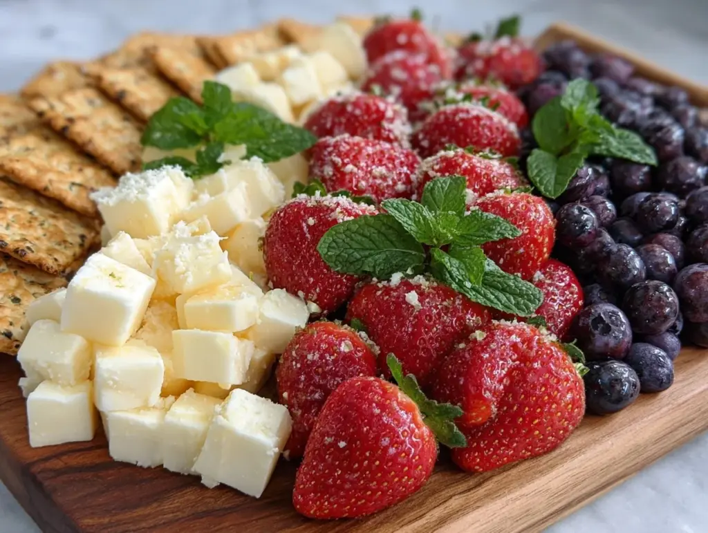 red white and blue charcuterie board - featured image
