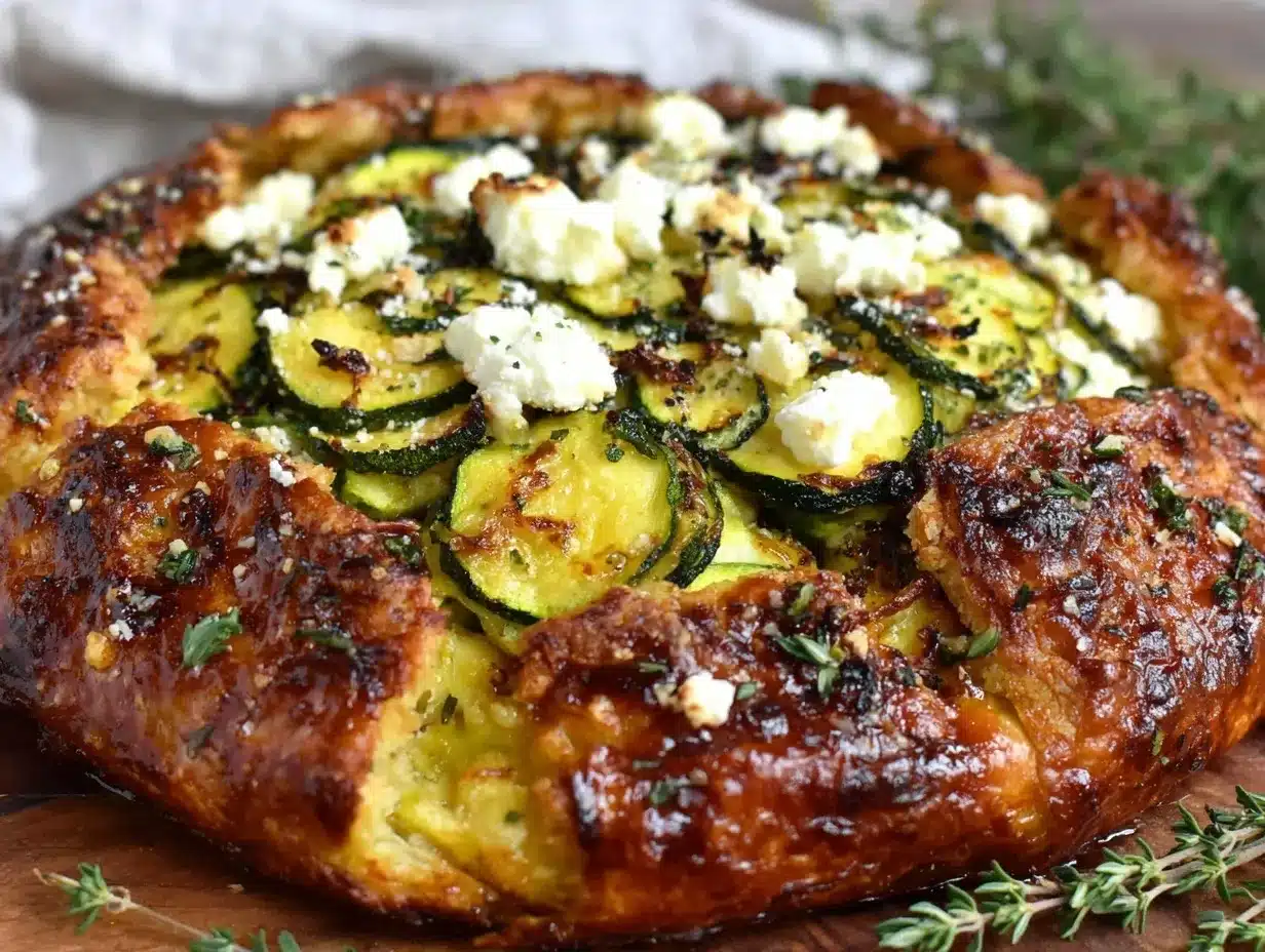 savory zucchini and feta galette preparation steps