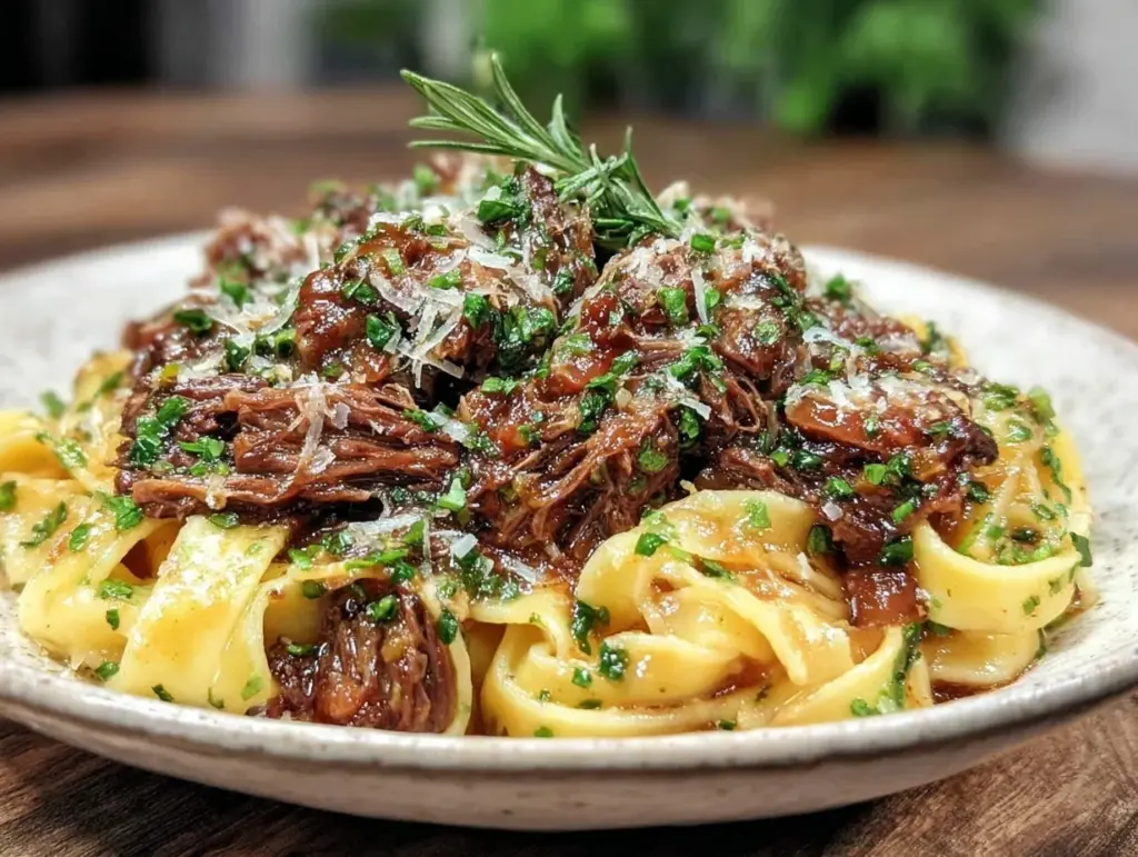 slow cooker beef short rib ragu - featured image