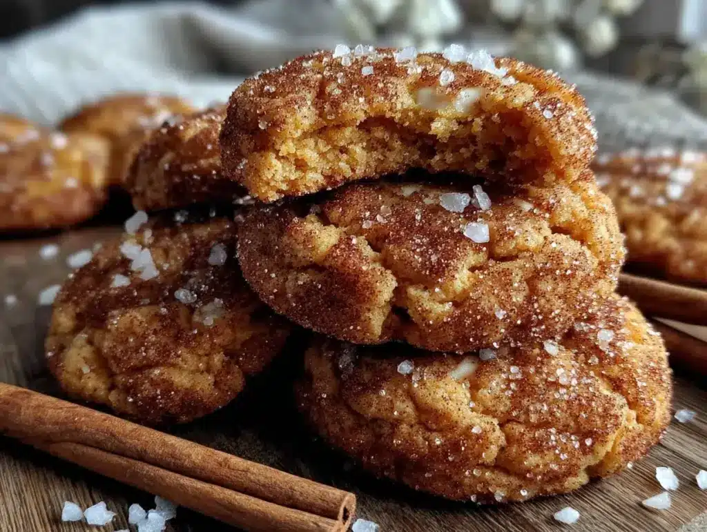 soft brown butter snickerdoodle cookies - featured image