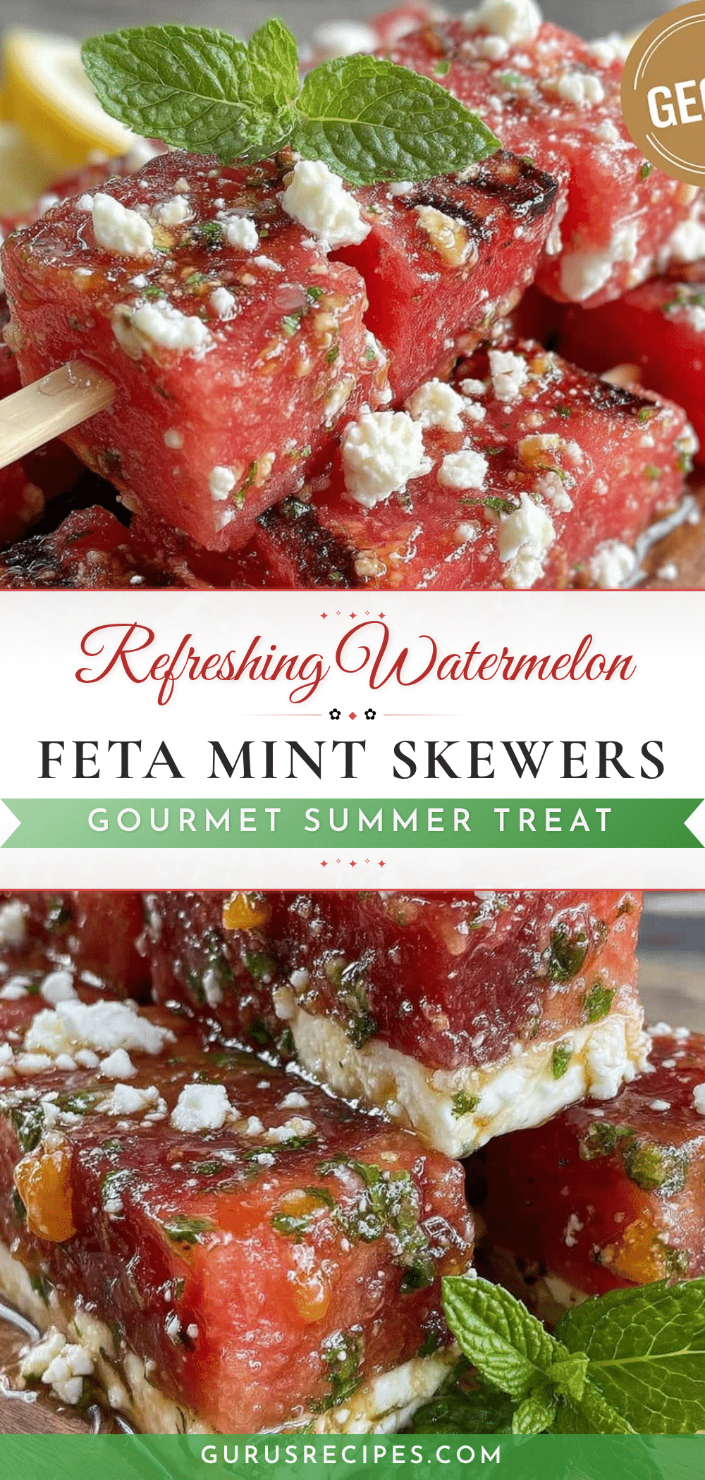 watermelon feta mint skewers recipe
