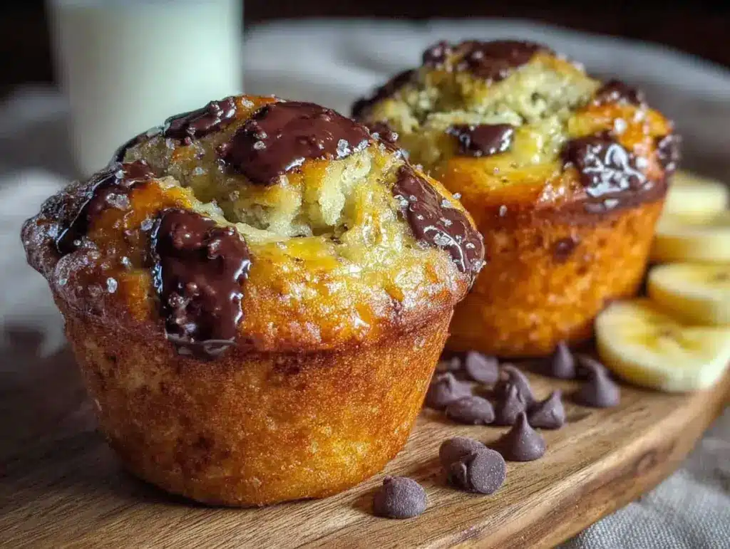 banana chocolate chip muffins - featured image