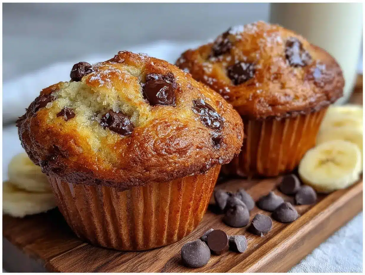 banana chocolate chip muffins preparation steps