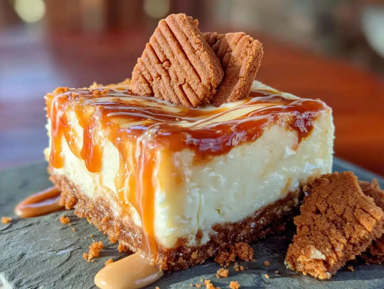 Biscoff cheesecake bars preparation steps