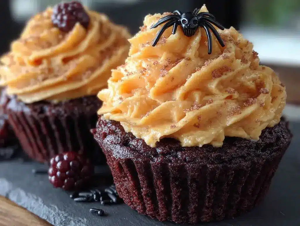 black velvet halloween cupcakes - featured image