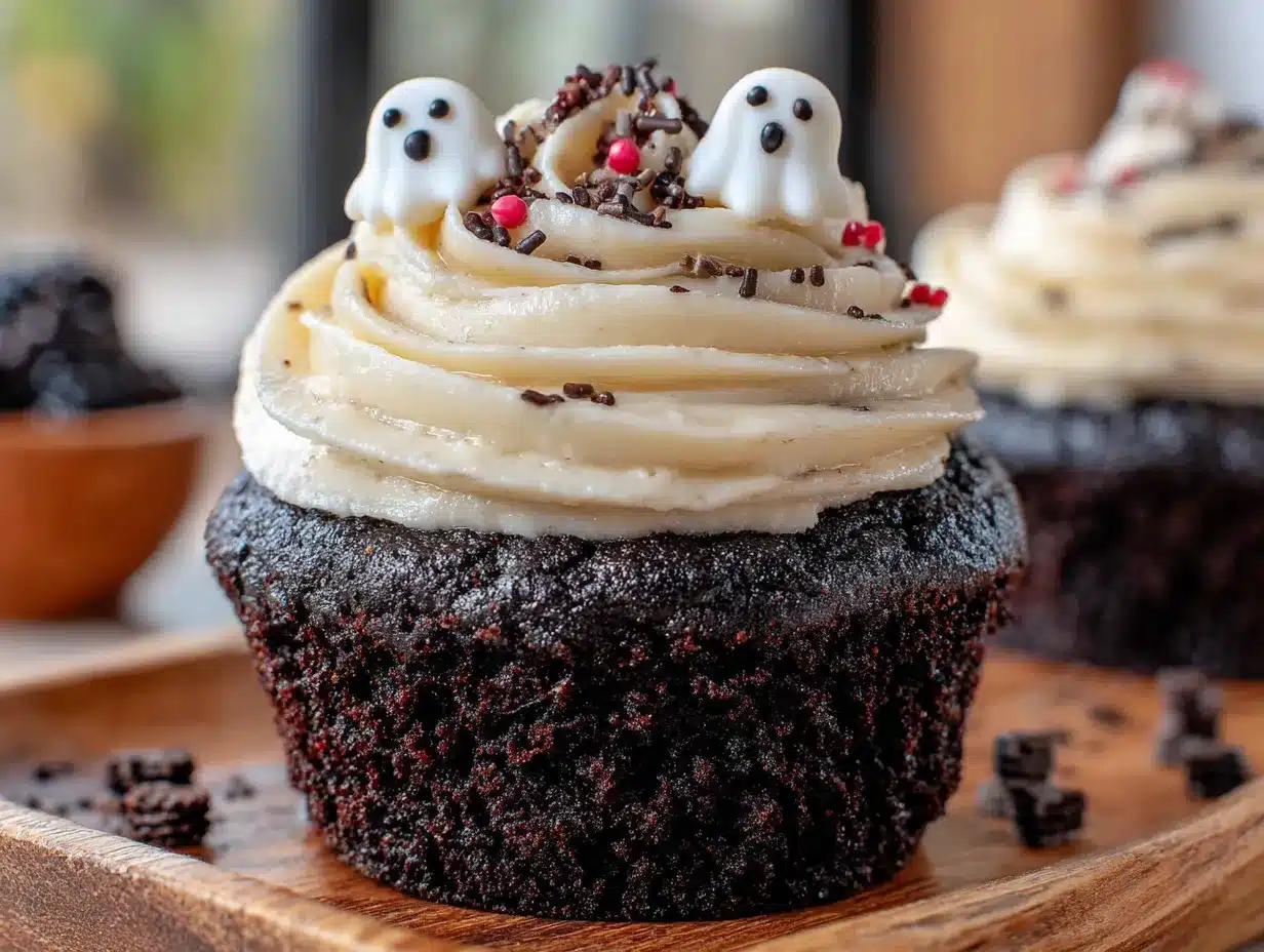 black velvet halloween cupcakes preparation steps