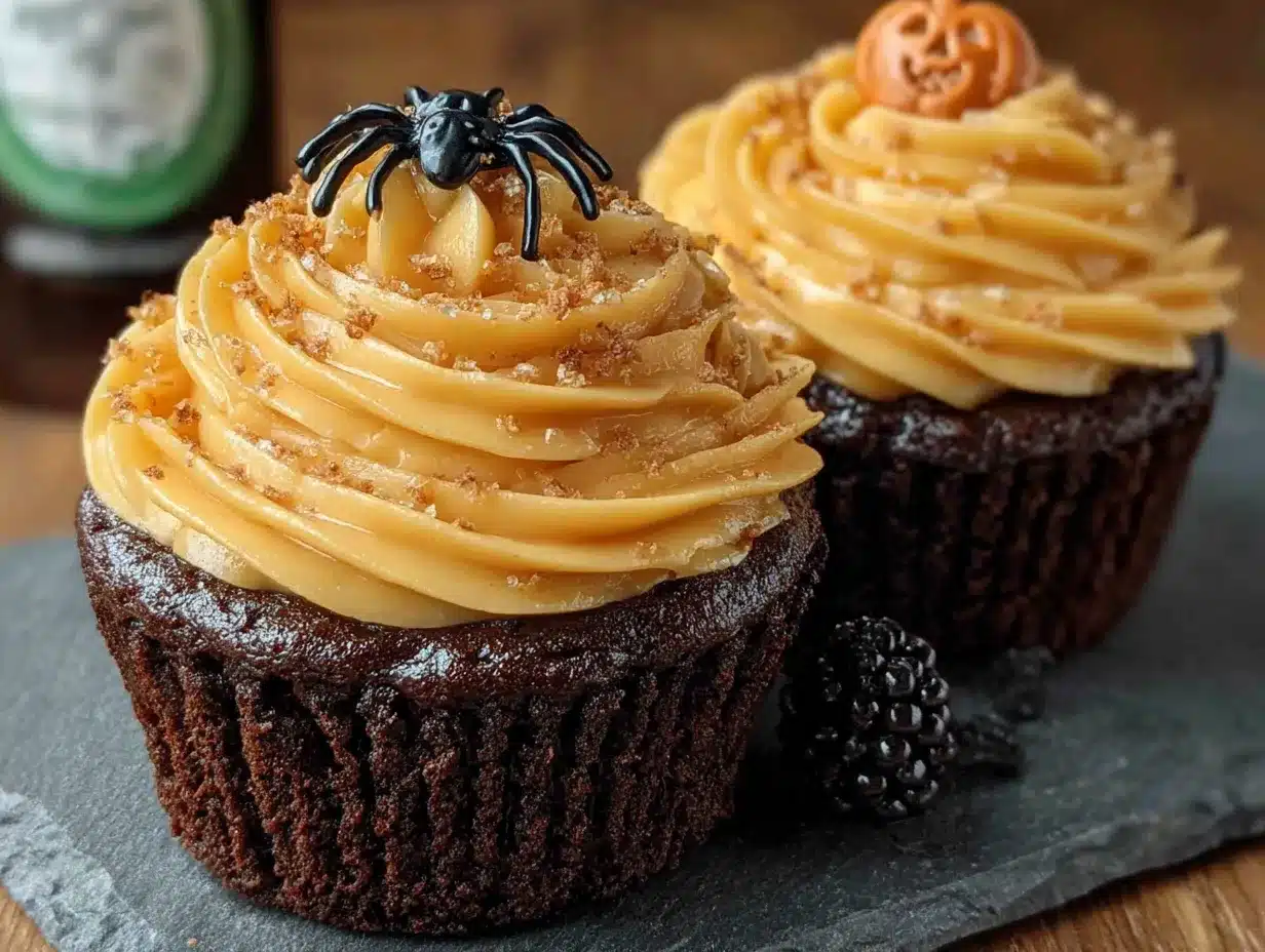 black velvet halloween cupcakes preparation steps