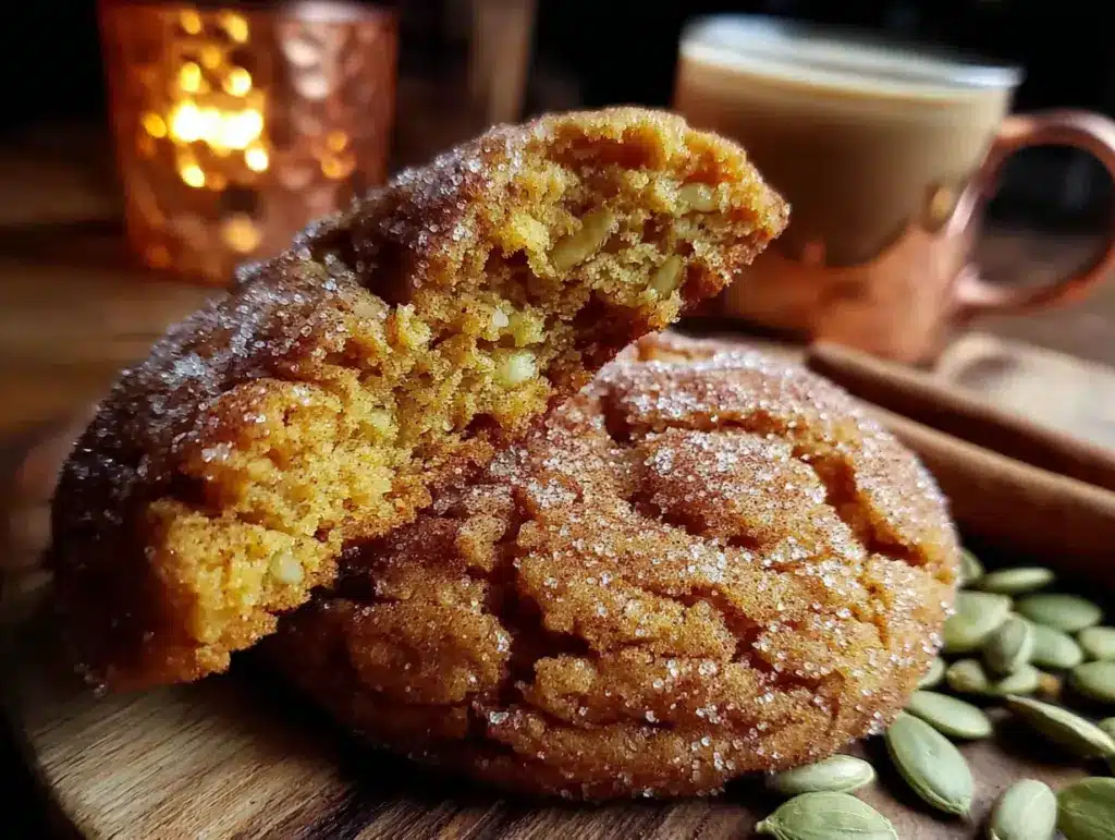 brown butter pumpkin snickerdoodle cookies - featured image