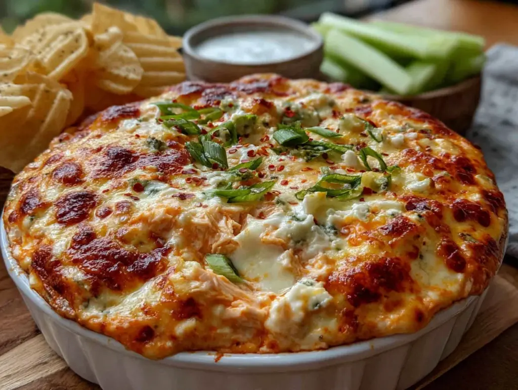 buffalo chicken dip with ranch and blue cheese - featured image