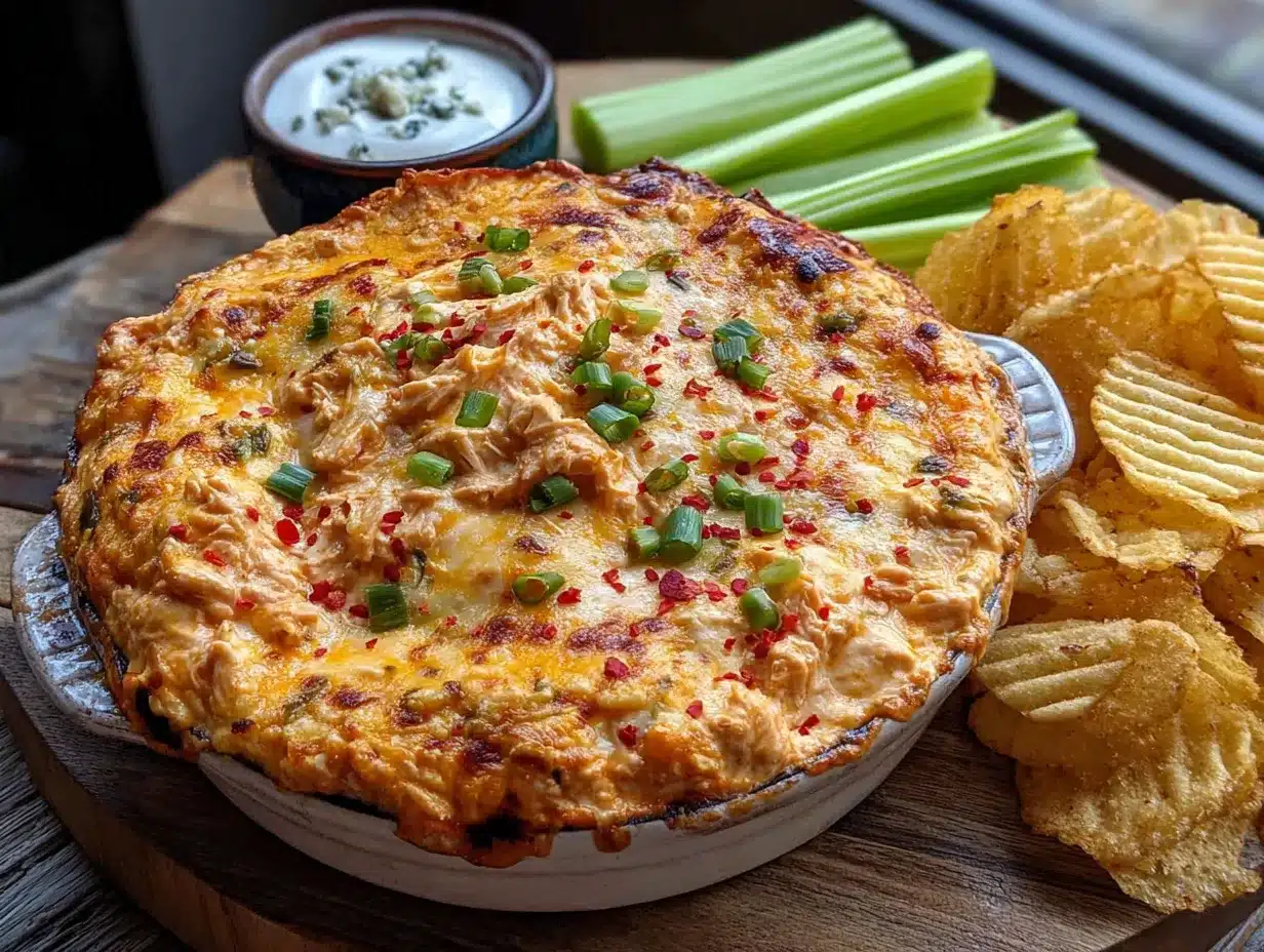 buffalo chicken dip with ranch and blue cheese preparation steps