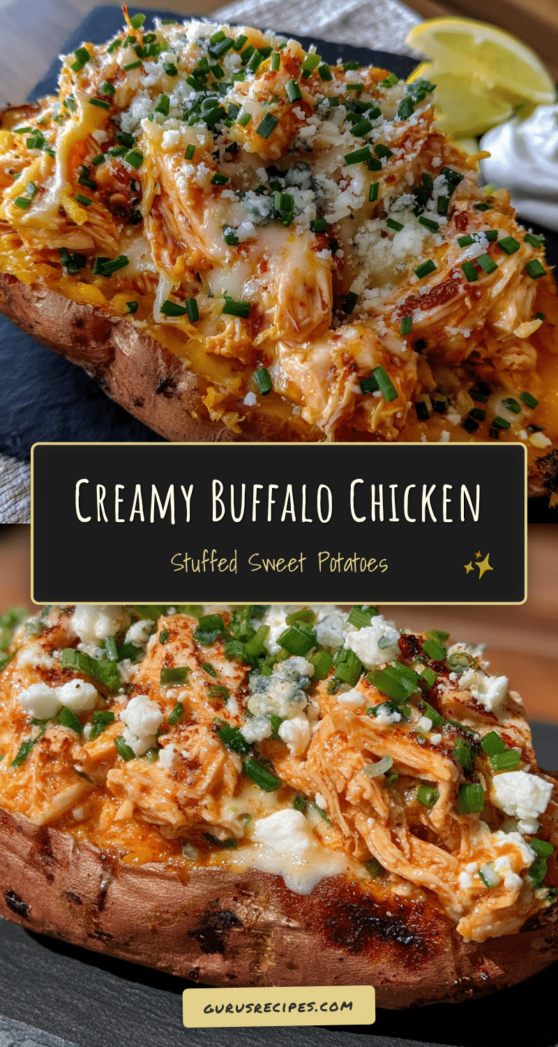 buffalo chicken stuffed sweet potatoes recipe