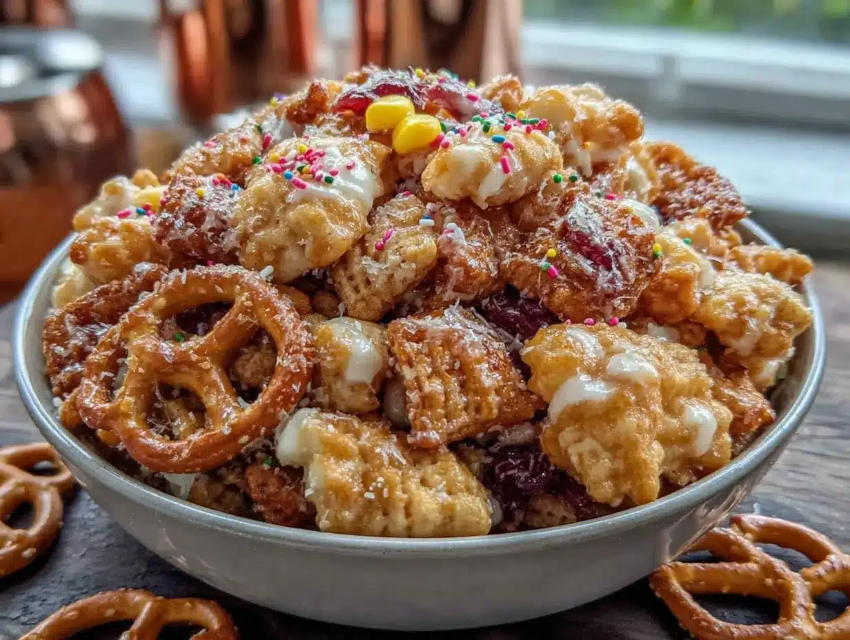 candy corn chex mix recipe preparation steps