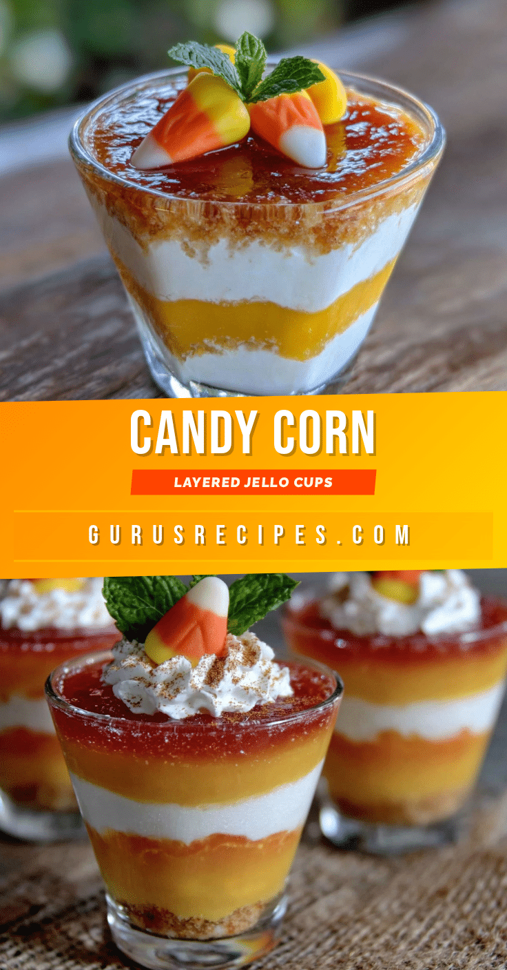 candy corn layered jello cups recipe