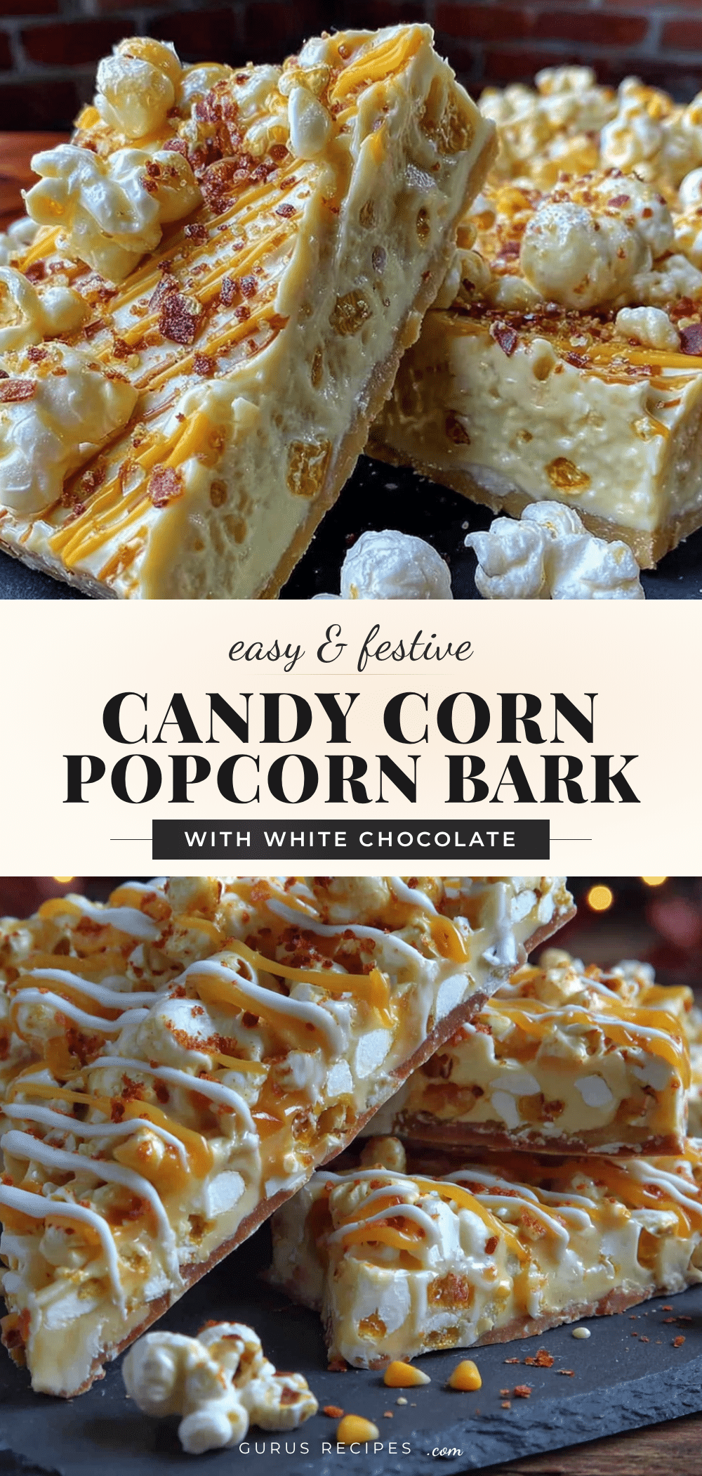 candy corn popcorn bark recipe