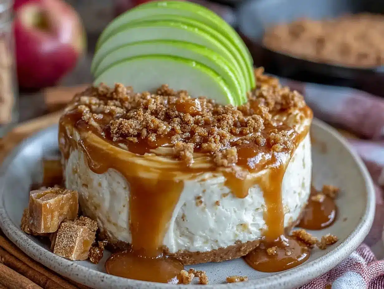 caramel apple cheesecake dip preparation steps