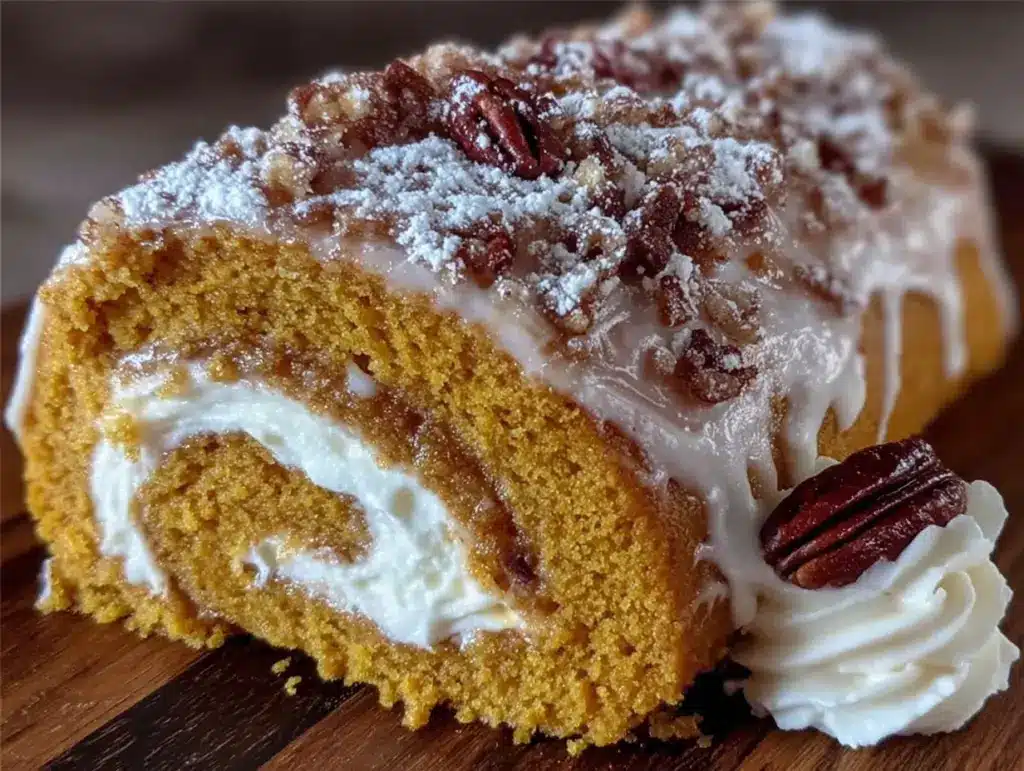 classic pumpkin roll with cream cheese filling - featured image