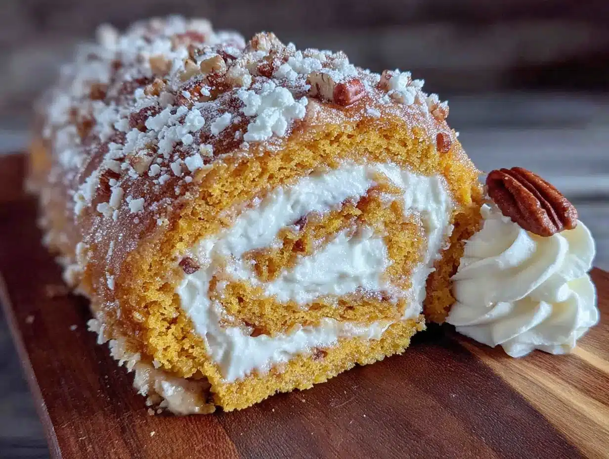 classic pumpkin roll with cream cheese filling preparation steps