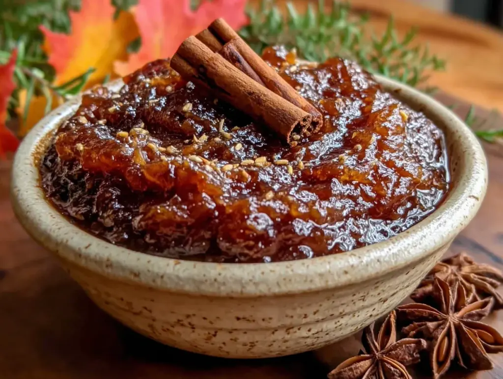 cozy slow cooker pumpkin butter with cinnamon stick - featured image