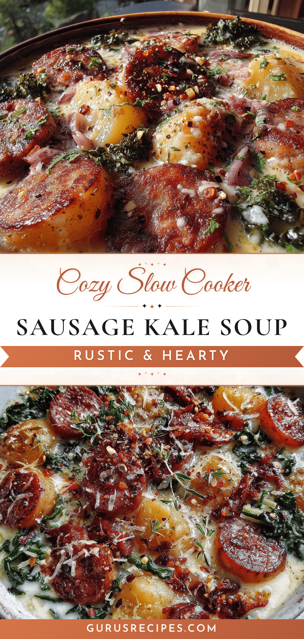 cozy slow cooker sausage and kale potato soup recipe