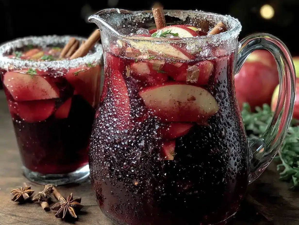 cozy spiked apple cider sangria with cinnamon sticks preparation steps