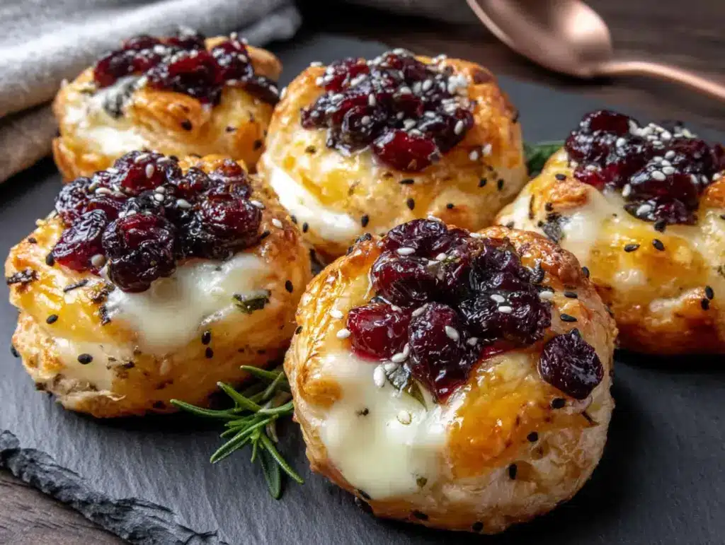 cranberry brie bites - featured image