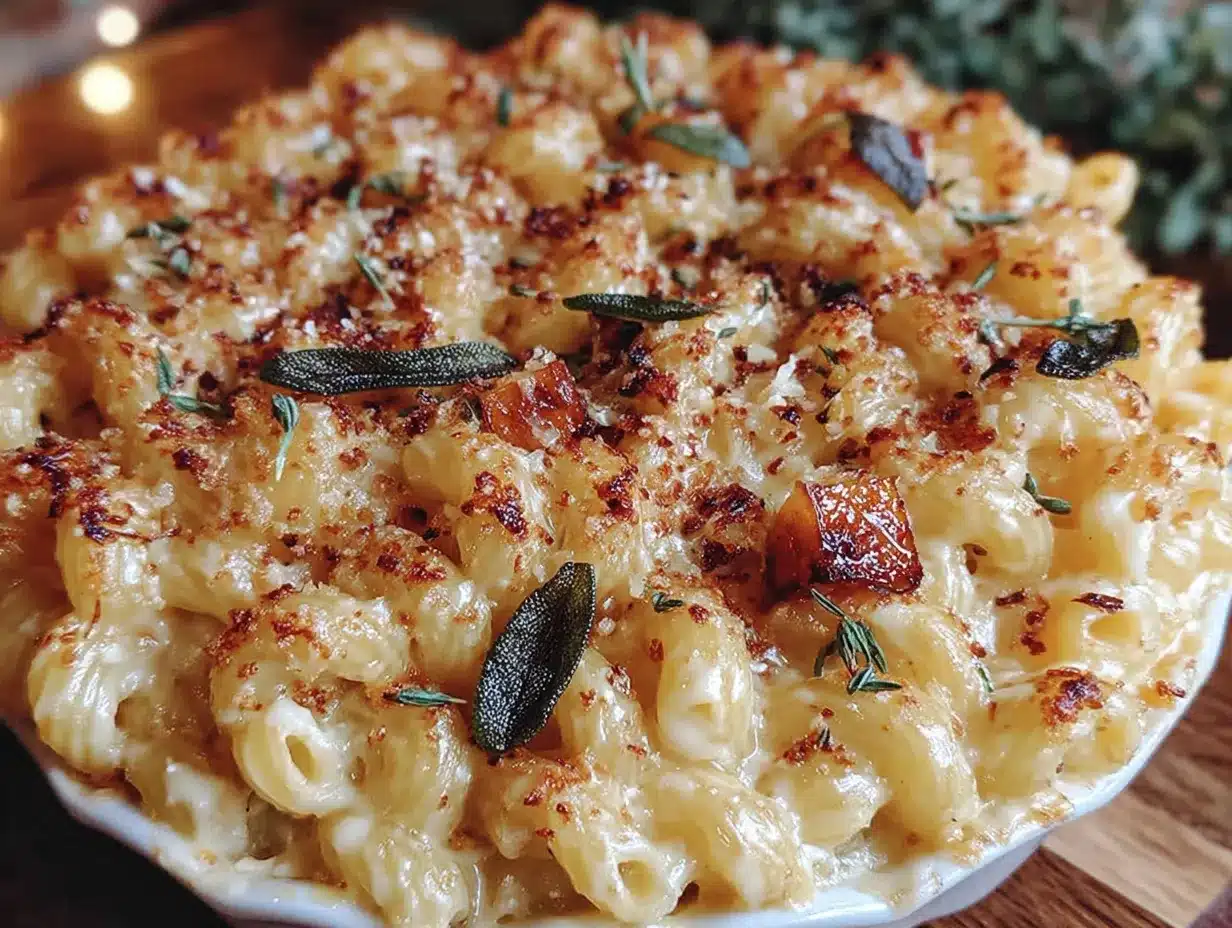 creamy brown butter sage butternut squash mac and cheese preparation steps
