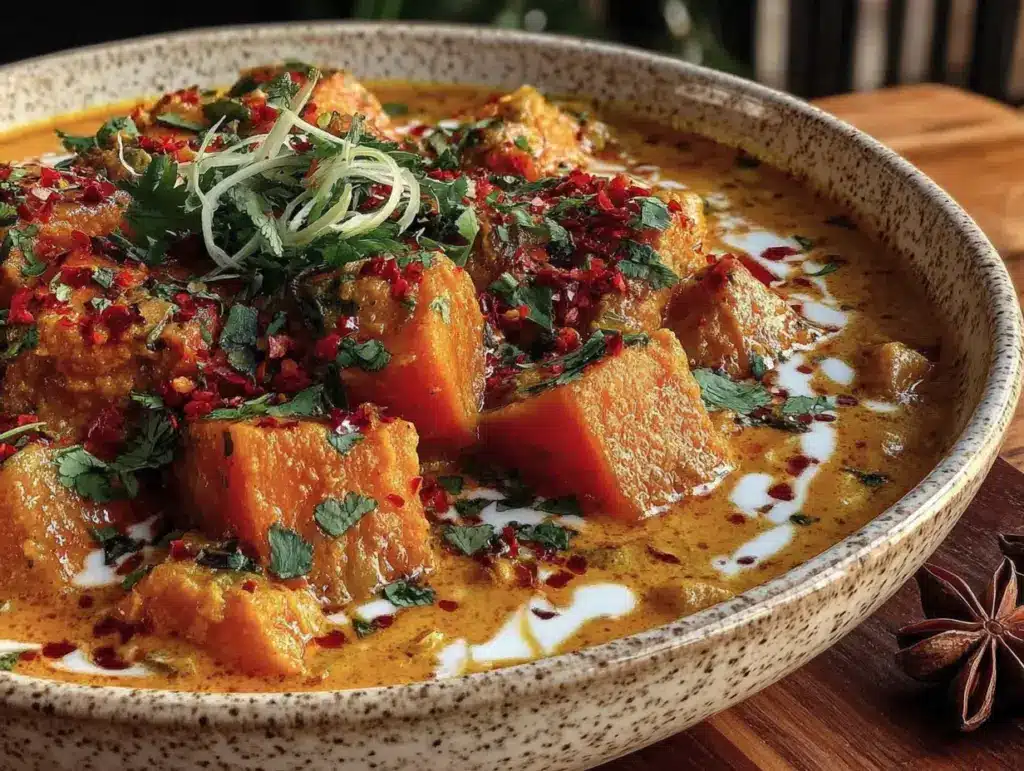 creamy coconut kabocha squash curry - featured image