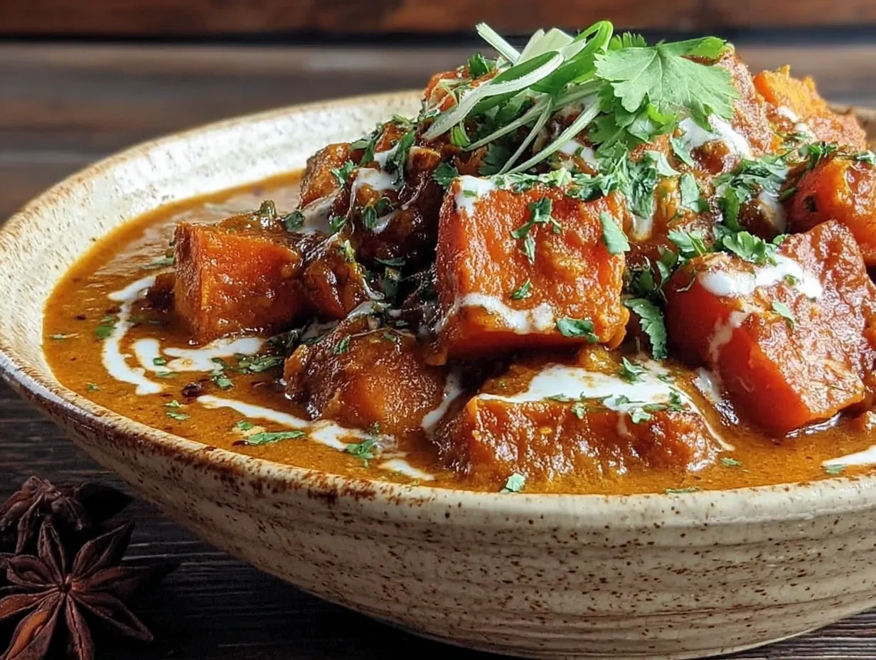 creamy coconut kabocha squash curry preparation steps