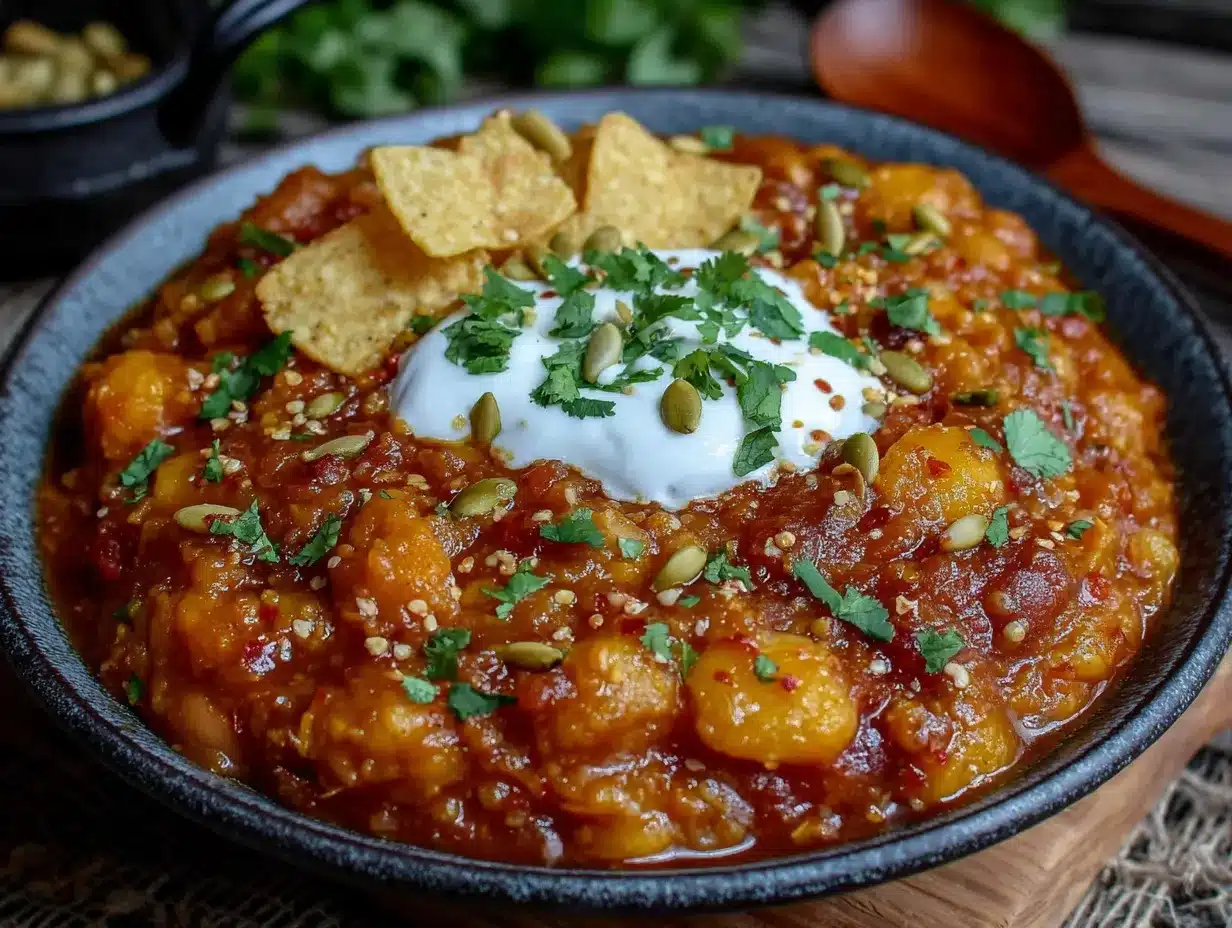 creamy crockpot pumpkin chili with white beans preparation steps