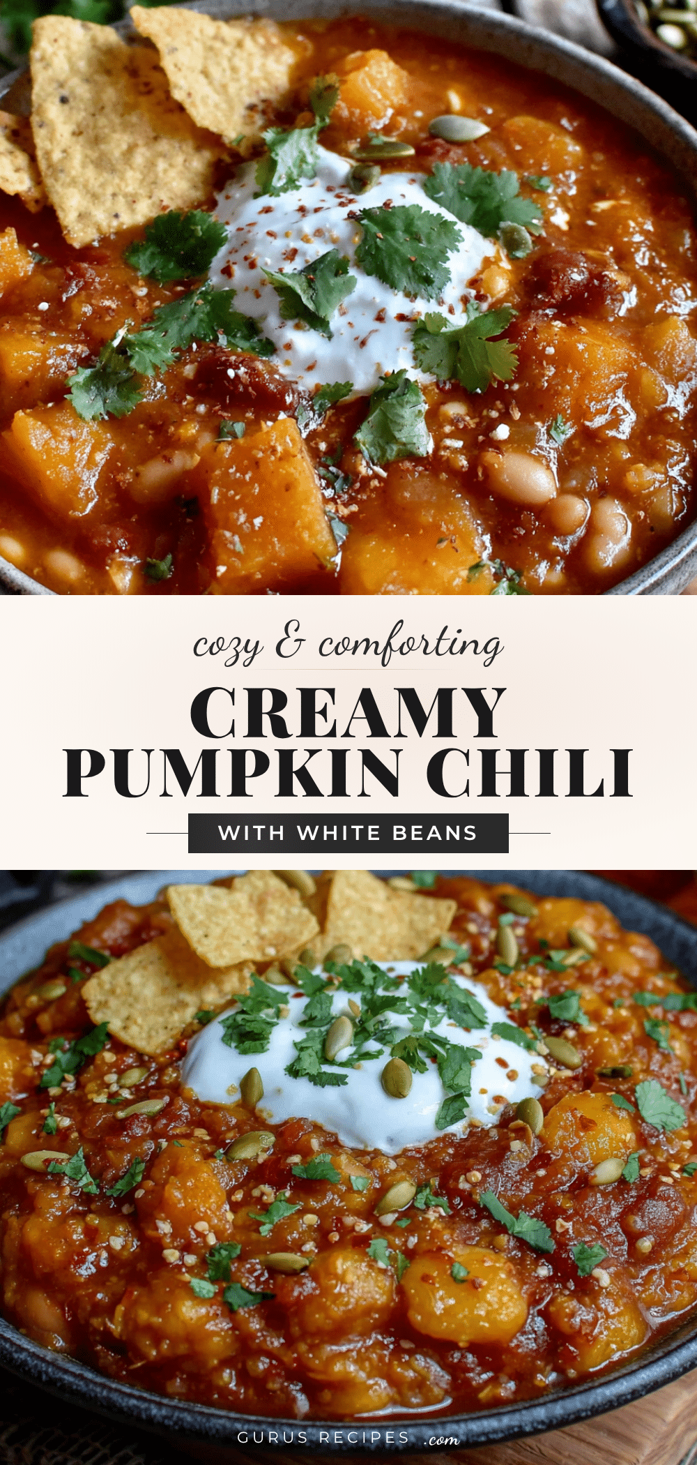 creamy crockpot pumpkin chili with white beans recipe