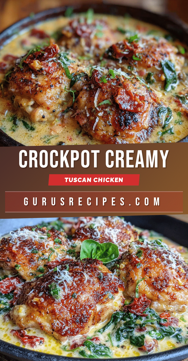 creamy crockpot tuscan chicken thighs recipe