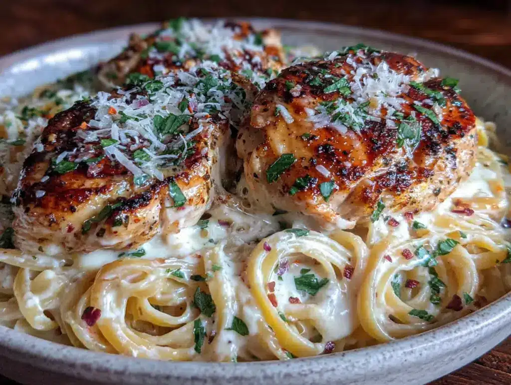 creamy one-pot chicken alfredo pasta - featured image