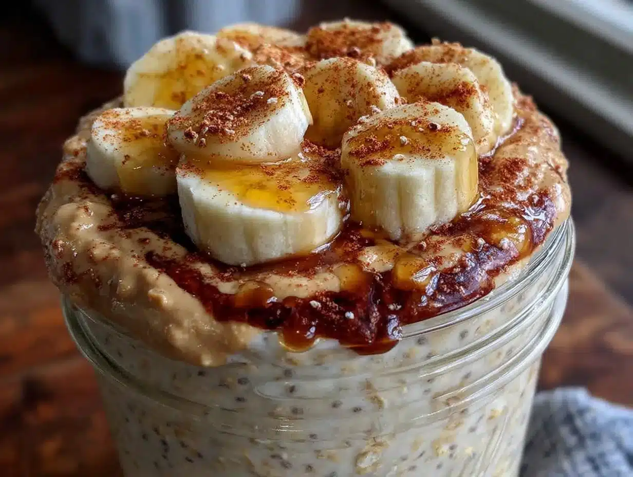 creamy overnight peanut butter banana oats preparation steps