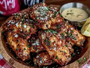 crispy baked parmesan chicken wings - featured image