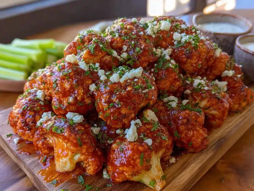 crispy buffalo cauliflower bites - featured image
