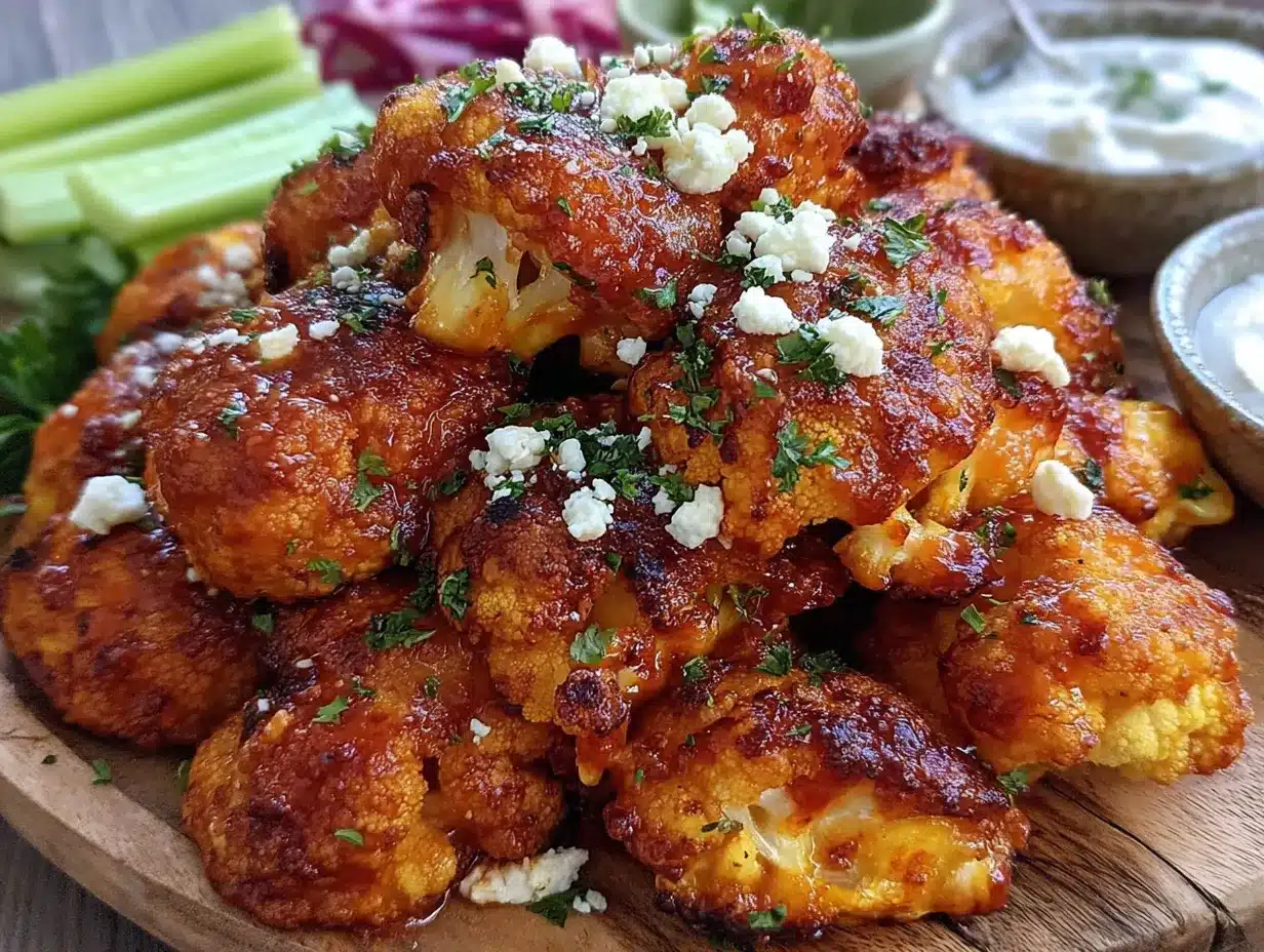 crispy buffalo cauliflower bites preparation steps