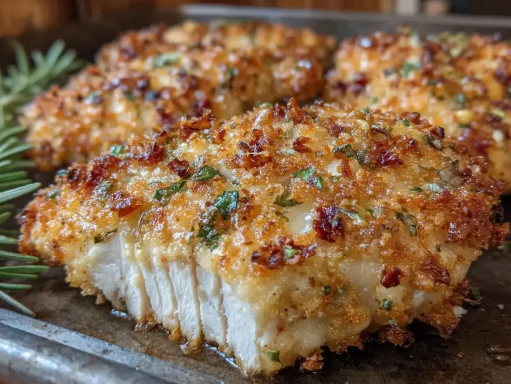 crispy panko parmesan chicken - featured image