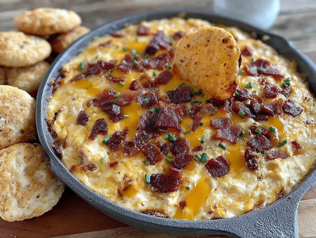 easy cheesy bacon ranch tailgate dip - featured image